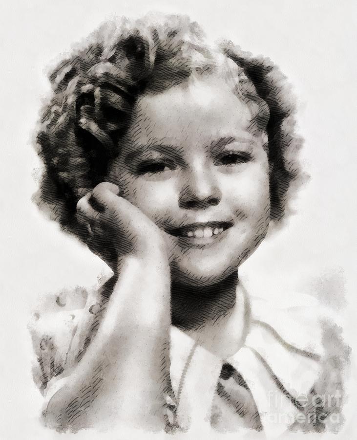 Shirley Temple Vintage Actress Painting
