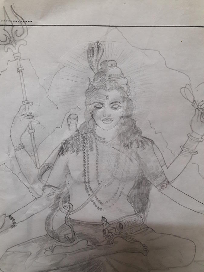 Shiv Shakti Ii Drawing by Manju Narain  Artmajeur