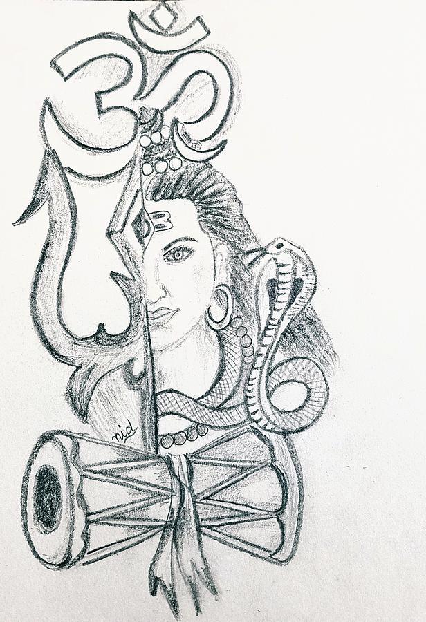 Sketch of Shiva | Shiva sketch, Art drawings sketches simple, Lord shiva  sketch