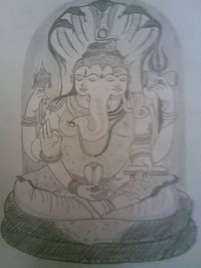Shiva Arts N Craft God Ganesha painting for Living Room, Bedroom, Office,  Drawing Room Digital Reprint 18 inch x 12 inch Painting Price in India -  Buy Shiva Arts N Craft God