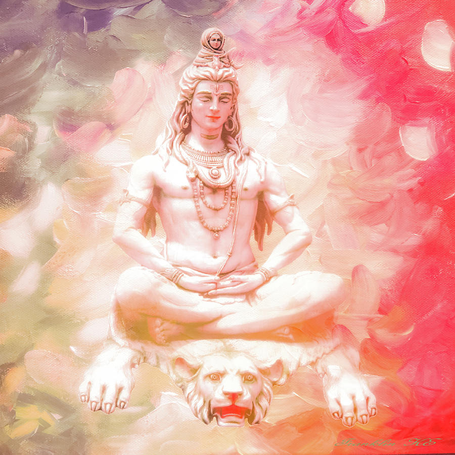 Shiva Digital Art - Meditating Shiva by KaFra Art