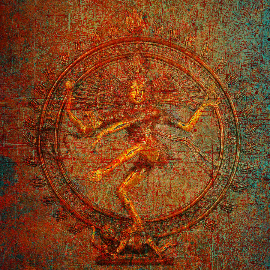 Shiva on Distressed Background Overlay Digital Art by Fred Bertheas