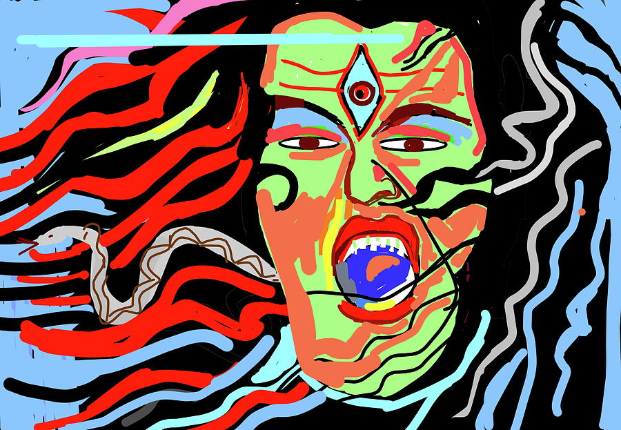 Shiva Swallowing Poison Digital Art by Anand Swaroop Manchiraju