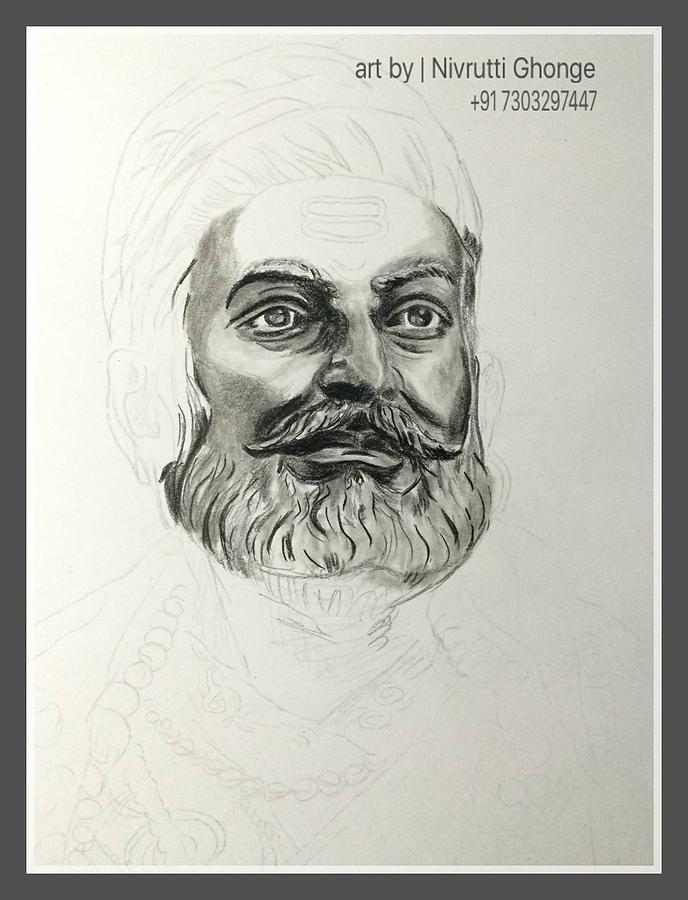 Shivaji Maharaj Drawing by Nivrutti Ghonge | Fine Art America