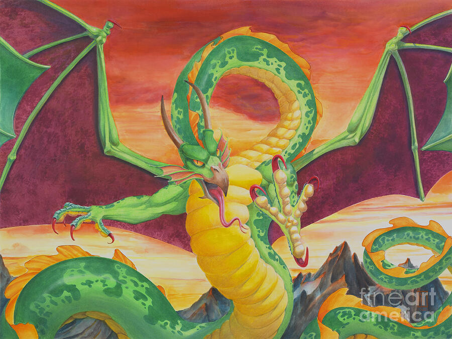 Shivan Dragon 3.0 Painting by Melissa A Benson