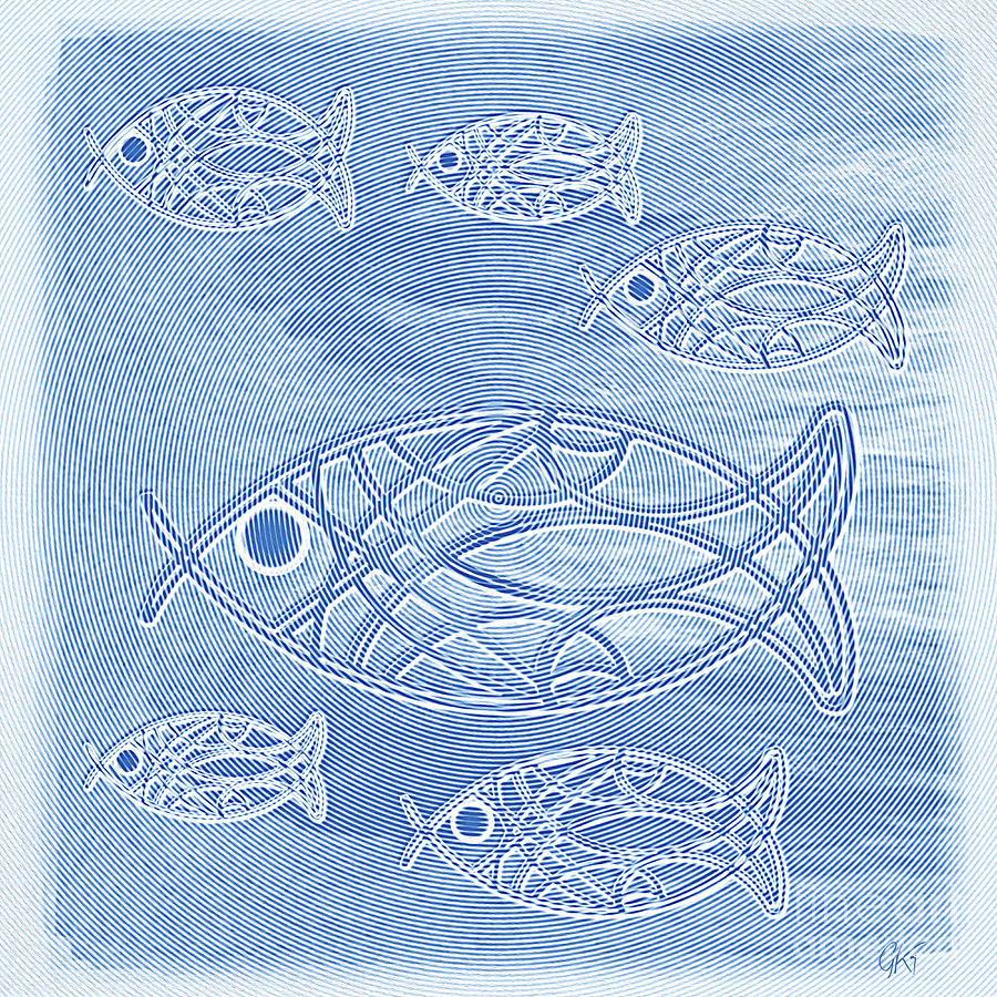 Shoal of Fish Abstract Digital Art by Gabriele Pomykaj