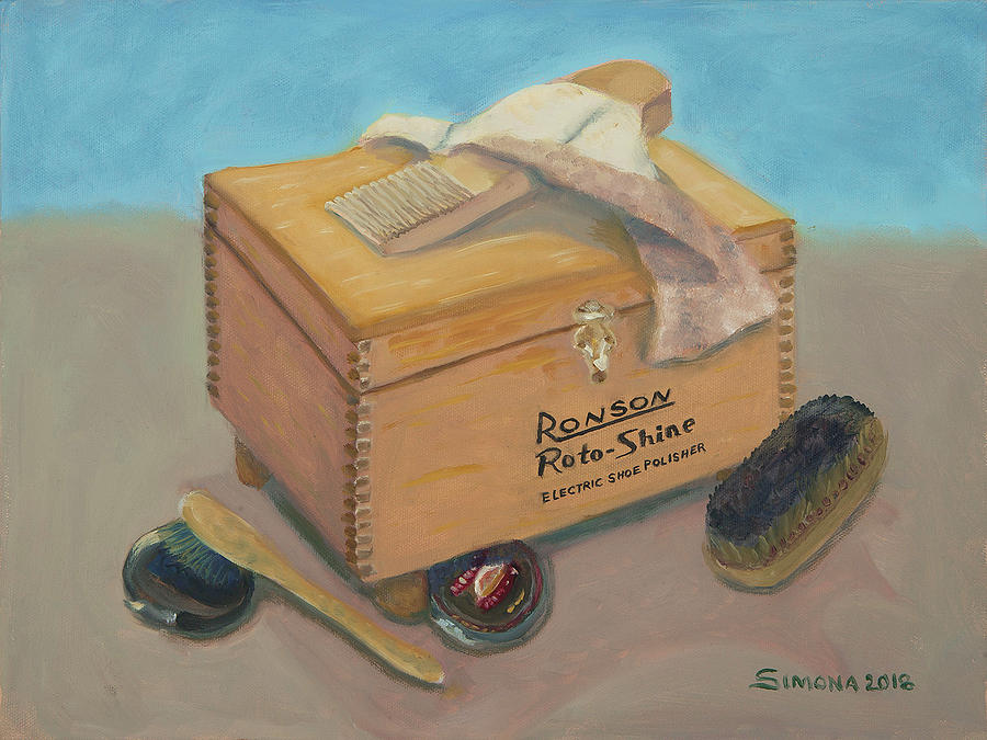 Shoe Shine Box Painting by Simona Hernandez Shoe Shine Box Painting by Simona Hernandez