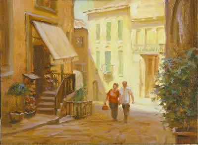 Tuscany Painting - Shoe Shopping Tuscany by Tony Bianco Tuscany Painting - Shoe Shopping Tuscany by Tony Bianco