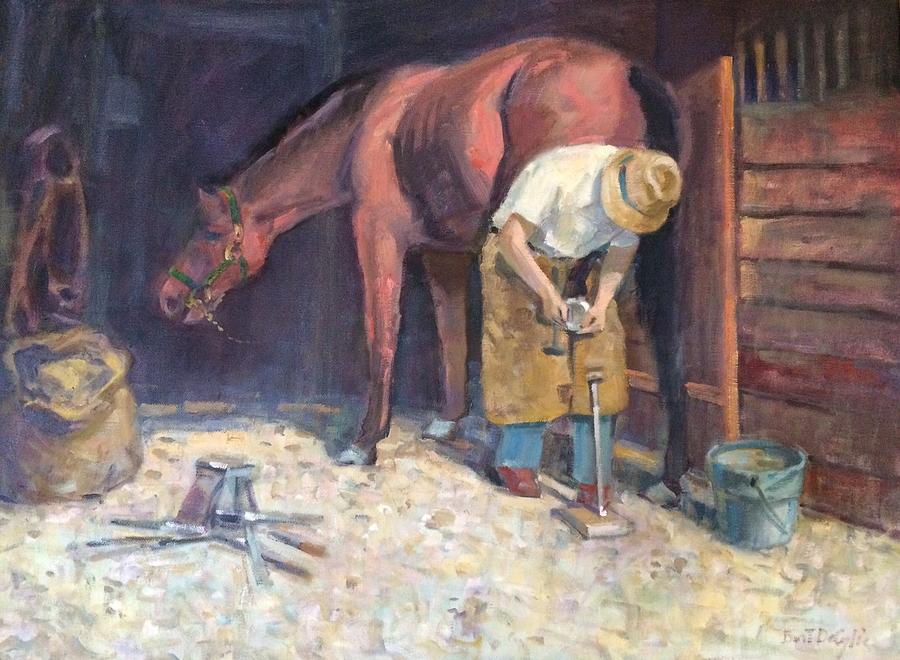 Shoeing. Painting by Bart DeCeglie