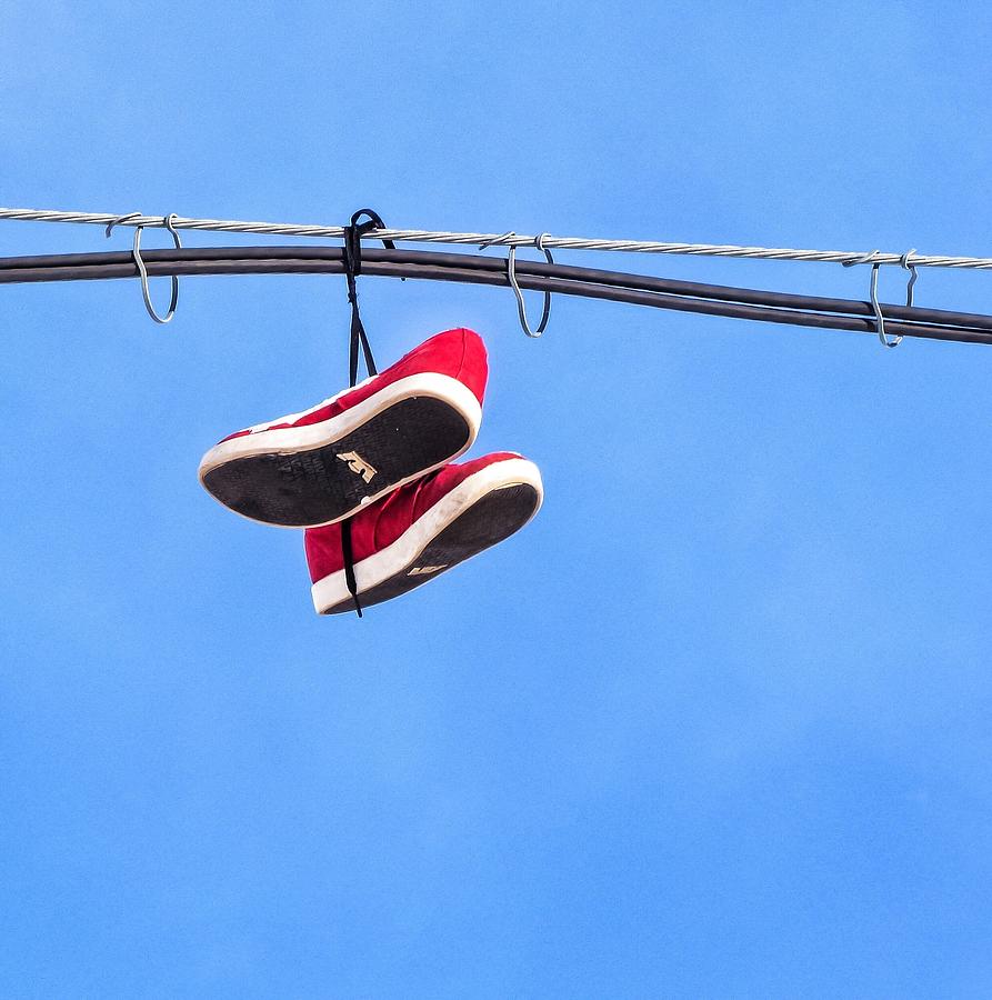 Shoes on a Wire Photograph by LeAnne Perry - Fine Art America