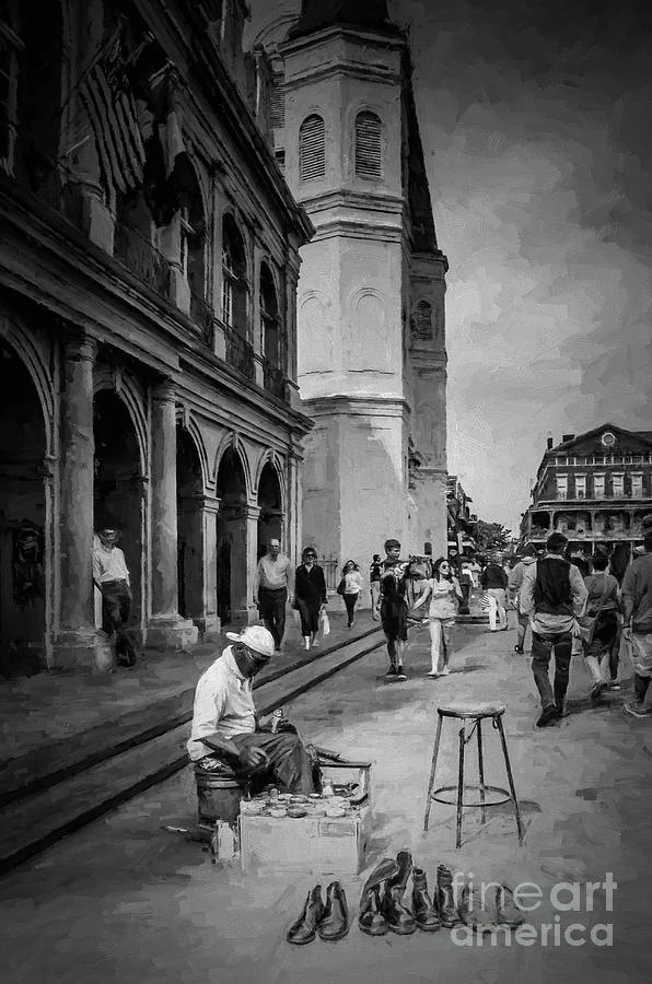 Shoeshine Man in Jackson Square- NOLA Photograph by Kathleen K Parker