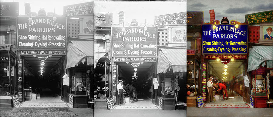Shoeshine - The Grand Palace Parlors 1922 - Side by Side Photograph by Mike Savad