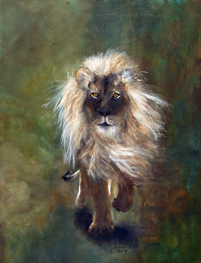 Shombay the Lion Painting by Barbie Batson