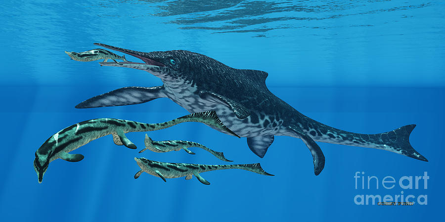 Shonisaurus Marine Reptile Painting by Corey Ford - Fine Art America