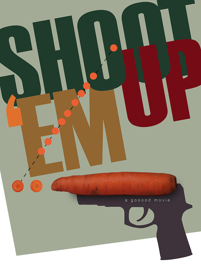 Shoot Em Up Movie Poster Digital Art by Attila Meszlenyi