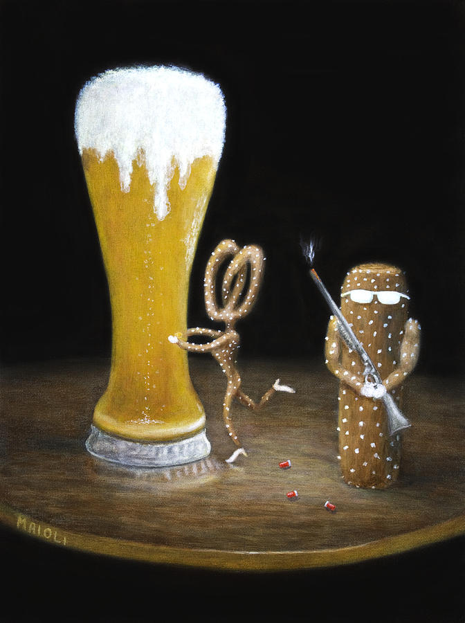 Beer Painting - Shootin Head by Andrew Maioli