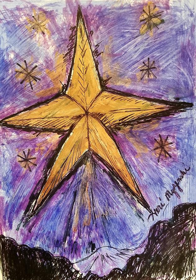 Planet Drawing - Shooting Star by Geraldine Myszenski