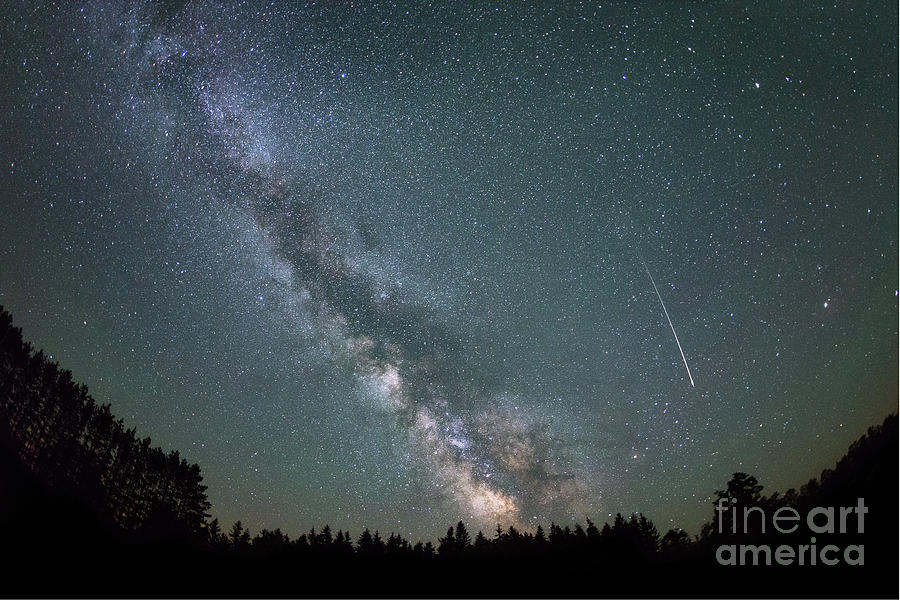 Shooting Star Milky Way Rising Photograph by Michael Ver Sprill