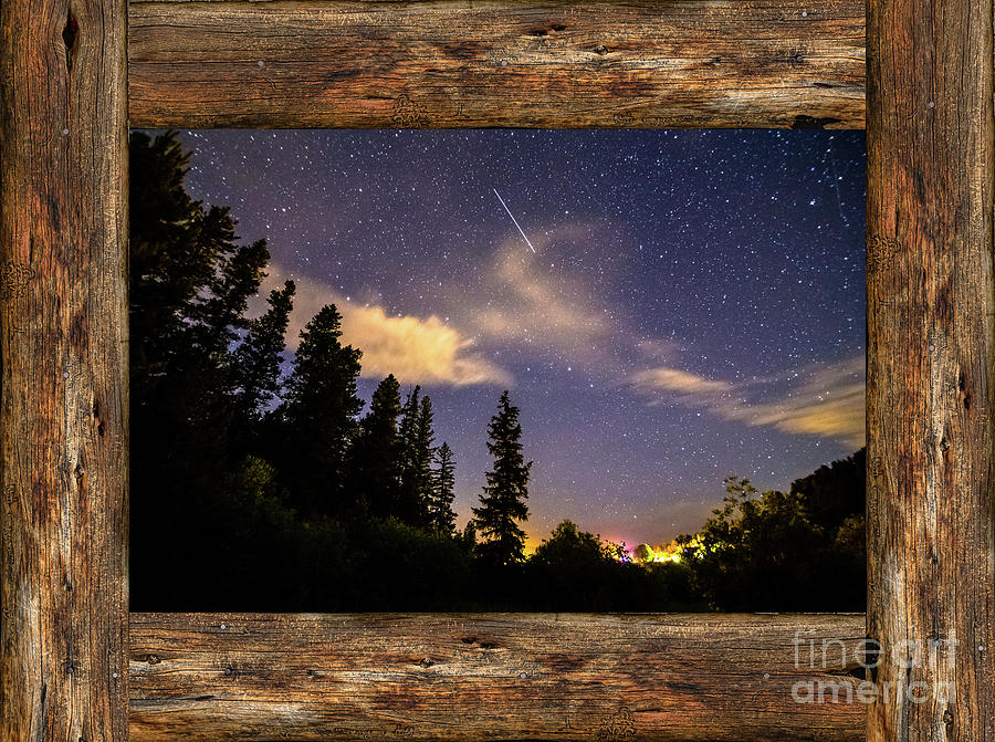 Shooting Star Rustic Wood Window View Photograph by James BO Insogna