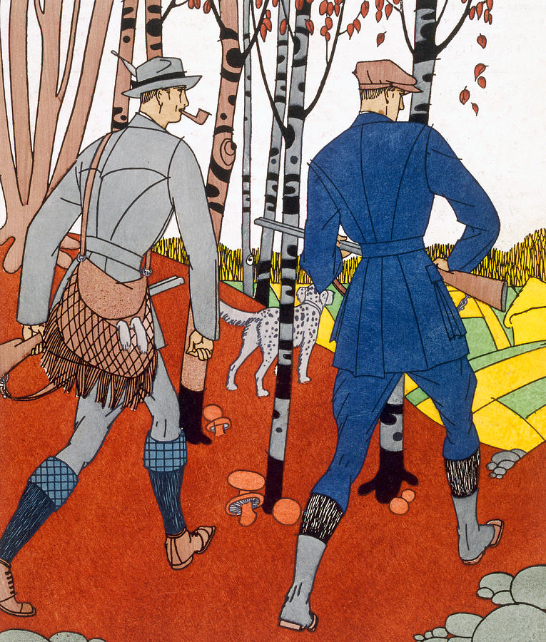 Art Deco Painting - Shooting Trip by Maurice Taquoy Art Deco Painting - Shooting Trip by Maurice Taquoy