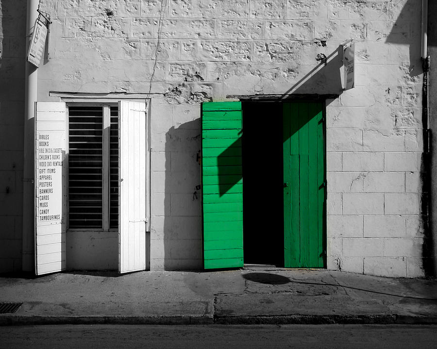 Shop with green doors Photograph by Perry Webster
