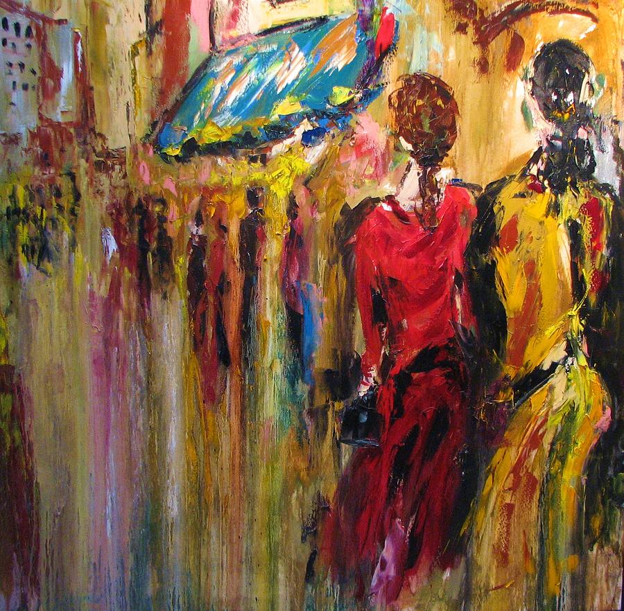 Shopping in Soho Painting by Mark Carson English