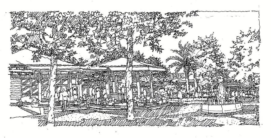 Shopping Mall Drawing by Andrew Drozdowicz