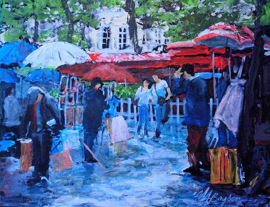 Paris Painting - Shopping Montmartre by Maryann Boysen