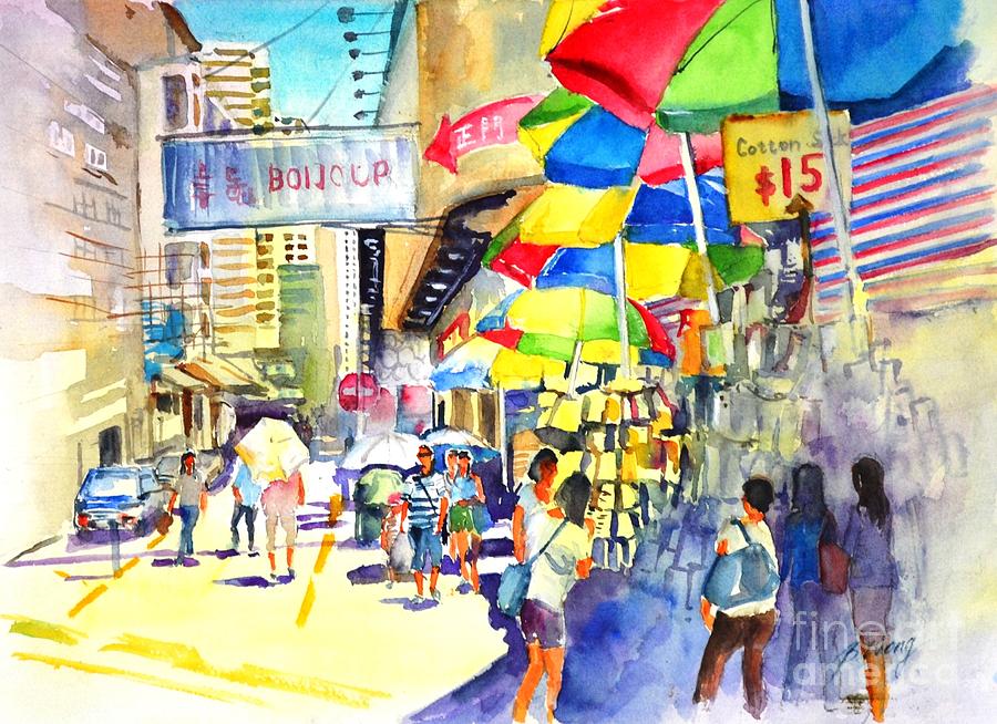 Shopping Spree in Hong Kong Painting by Betty M M Wong