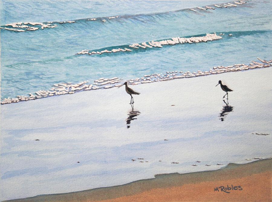 Shore Birds Painting by Mike Robles