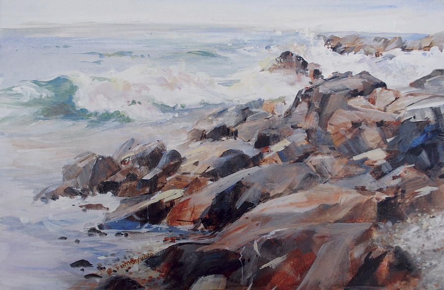 Shores Rocky Painting by P Anthony Visco