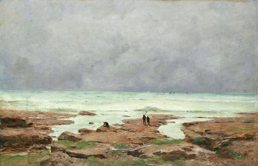 Shore of Saint Gildas Painting by Gustave Castan