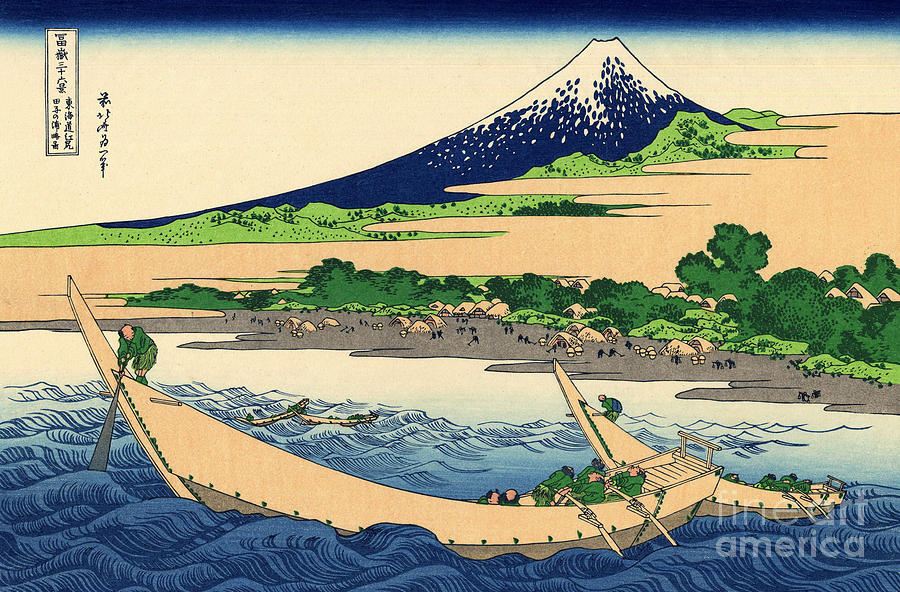 Hokusai Painting - Shore of Tago Bay, Ejiri at Tokaido by Hokusai
