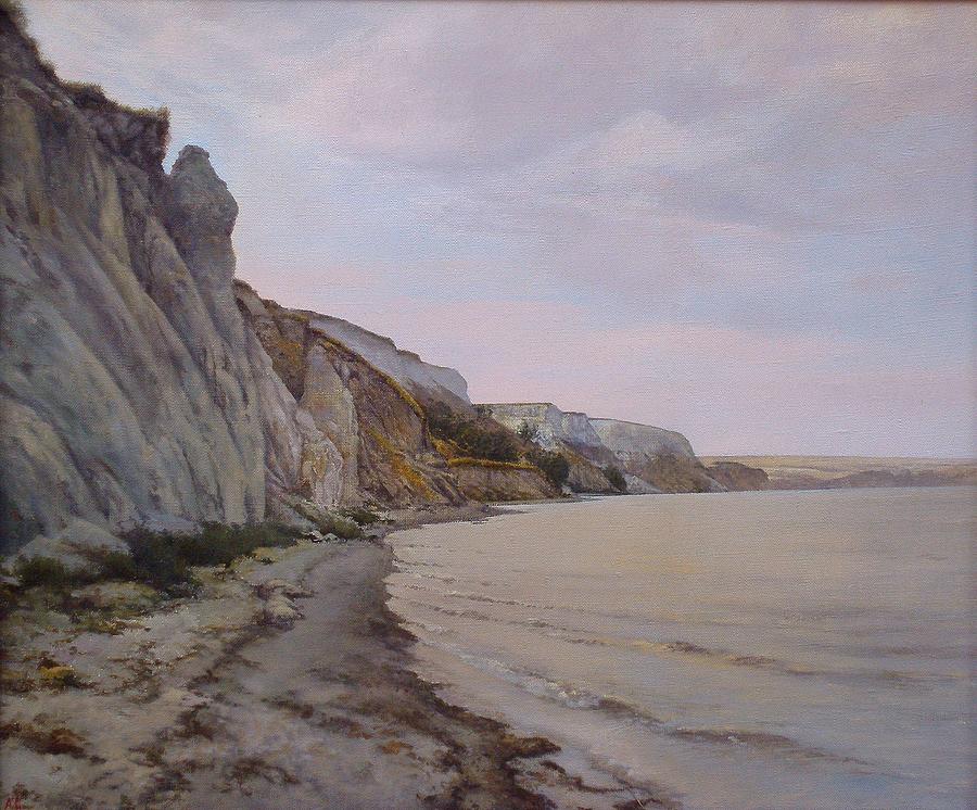 Landscape Painting - Shore of the Volga by Andrey Soldatenko
