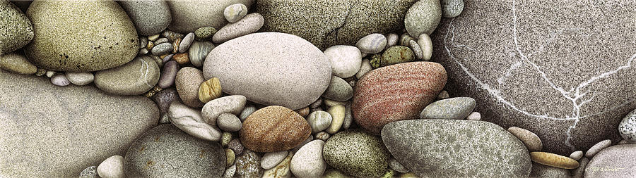 Round Rock Painting - Shore Stones by JQ Licensing