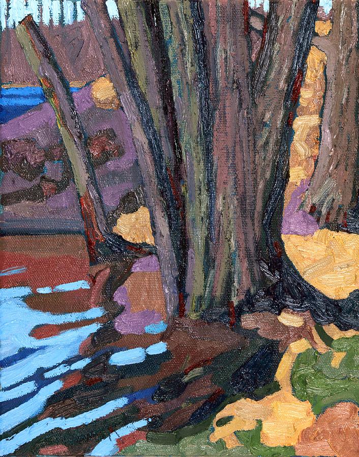 Shoreline Maples Painting by Phil Chadwick