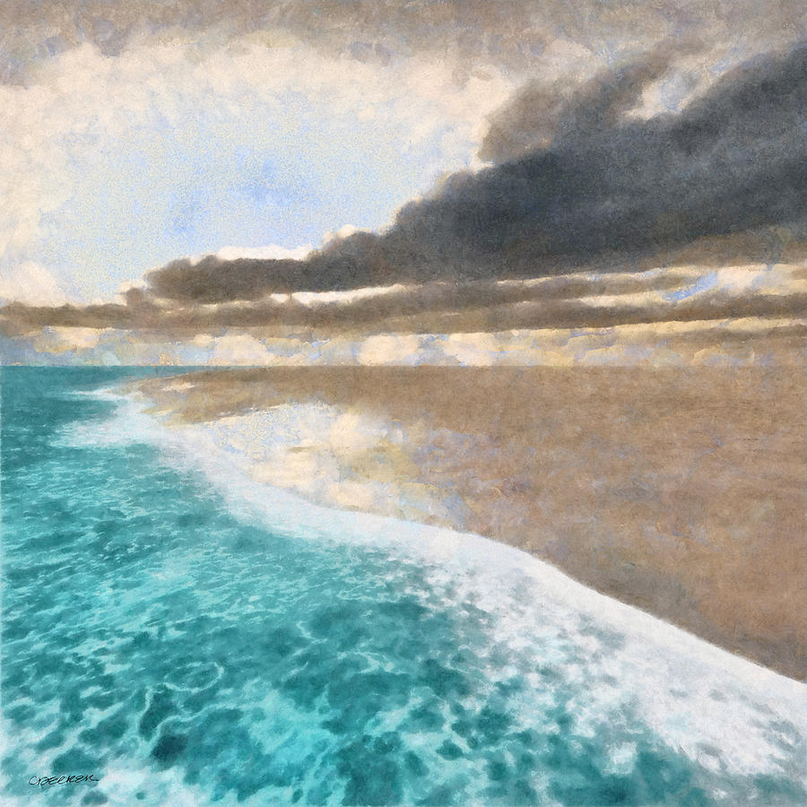 Summer Digital Art - Shoreline Painted by Cynthia Decker