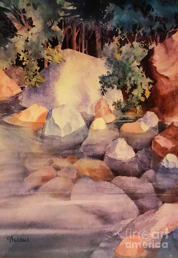 Shoreline Rocks Painting by Teresa Ascone