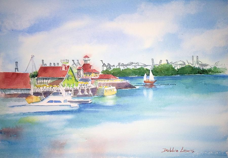 Shoreline Village Painting by Debbie Lewis