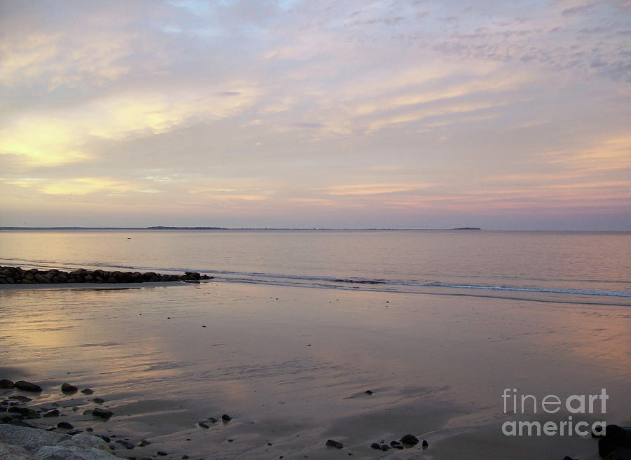 Sunset Photograph - Shoreline with a Pastel Glow by Mary Ann Weger