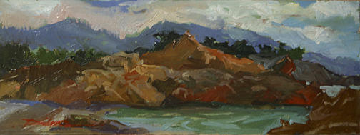 Shores of Carmel  Plein Air Painting by Elizabeth - Betty Jean Billups