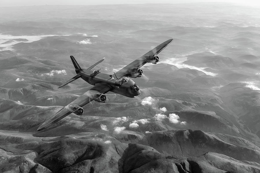 Short Stirling air test black and white version Photograph by Gary Eason