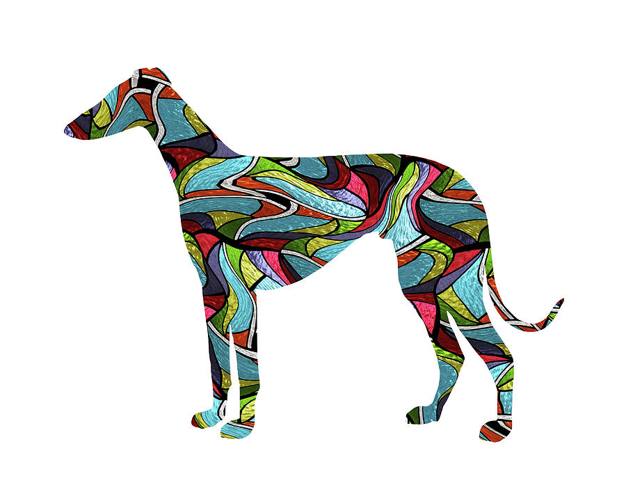 Shorthaired Sighthound Spirit Glass Digital Art by Gregory Murray