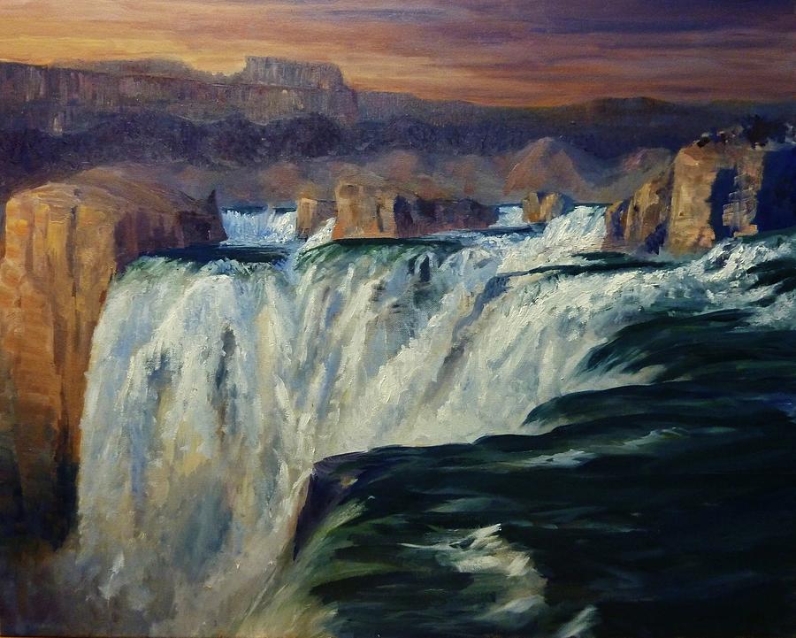 Waterfall Painting - Shoshone Falls - Idaho by Tom Siebert