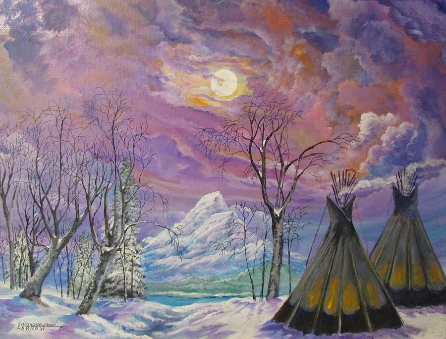 Mountain Painting - Shoshone Moon by Dave Farrow
