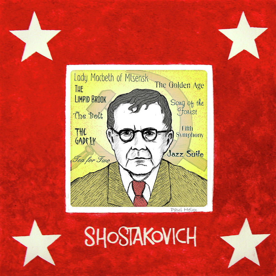 Shostakovich Drawing by Paul Helm