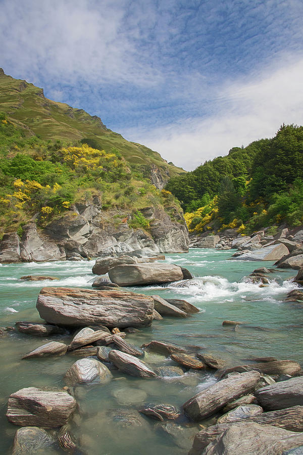 Mountain Photograph - Shotover River Rapids New Zealand II by Joan Carroll