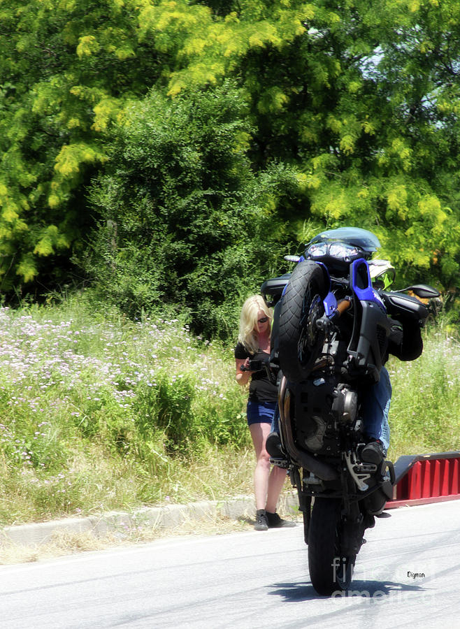 Motorcycles Photograph - Show-off by Steven Digman Motorcycles Photograph - Show-off by Steven Digman