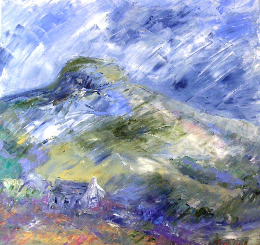 Shower clouds over Eagle Hill  Painting by Trudi Doyle
