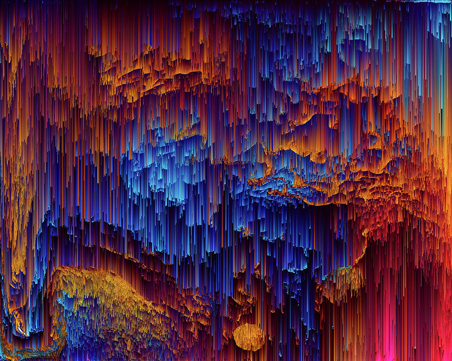 Shower of Gold - Pixel Art Digital Art by Jennifer Walsh